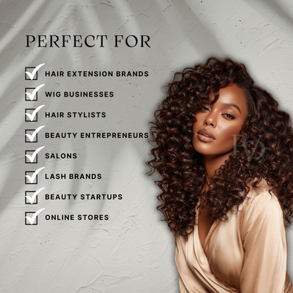 Luxury Hair Packaging Kit | Editable Canva Hair Tags, Hair Wraps & Customer Cards