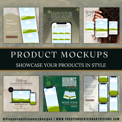 Luxury Hair Product Mockups | 6 Editable Canva Templates for Beauty Brands