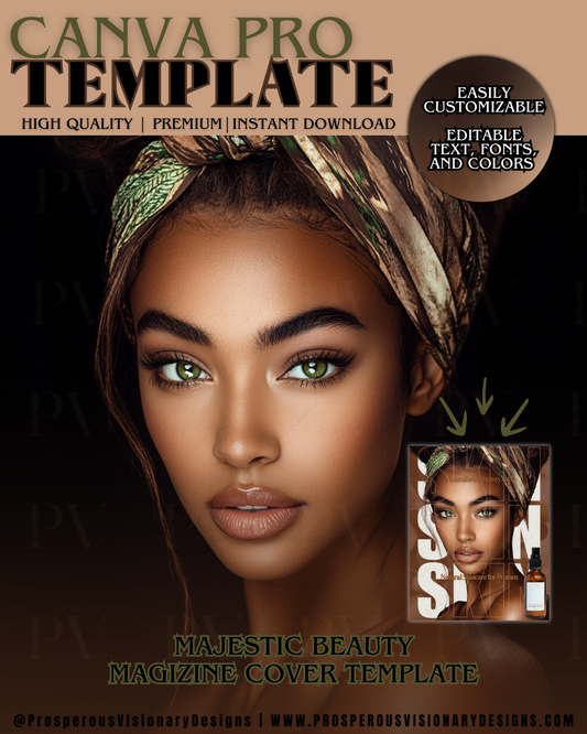 Skincare Magazine Cover – Editable Canva Template