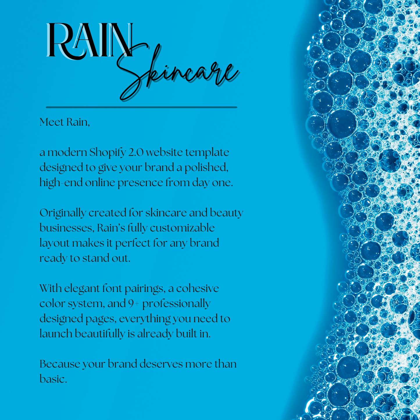 RAIN Skin Care – Luxury Shopify Website Template