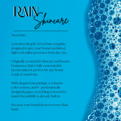 RAIN Skin Care – Luxury Shopify Website Template