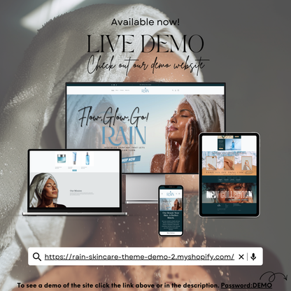 RAIN Skin Care – Luxury Shopify Website Template