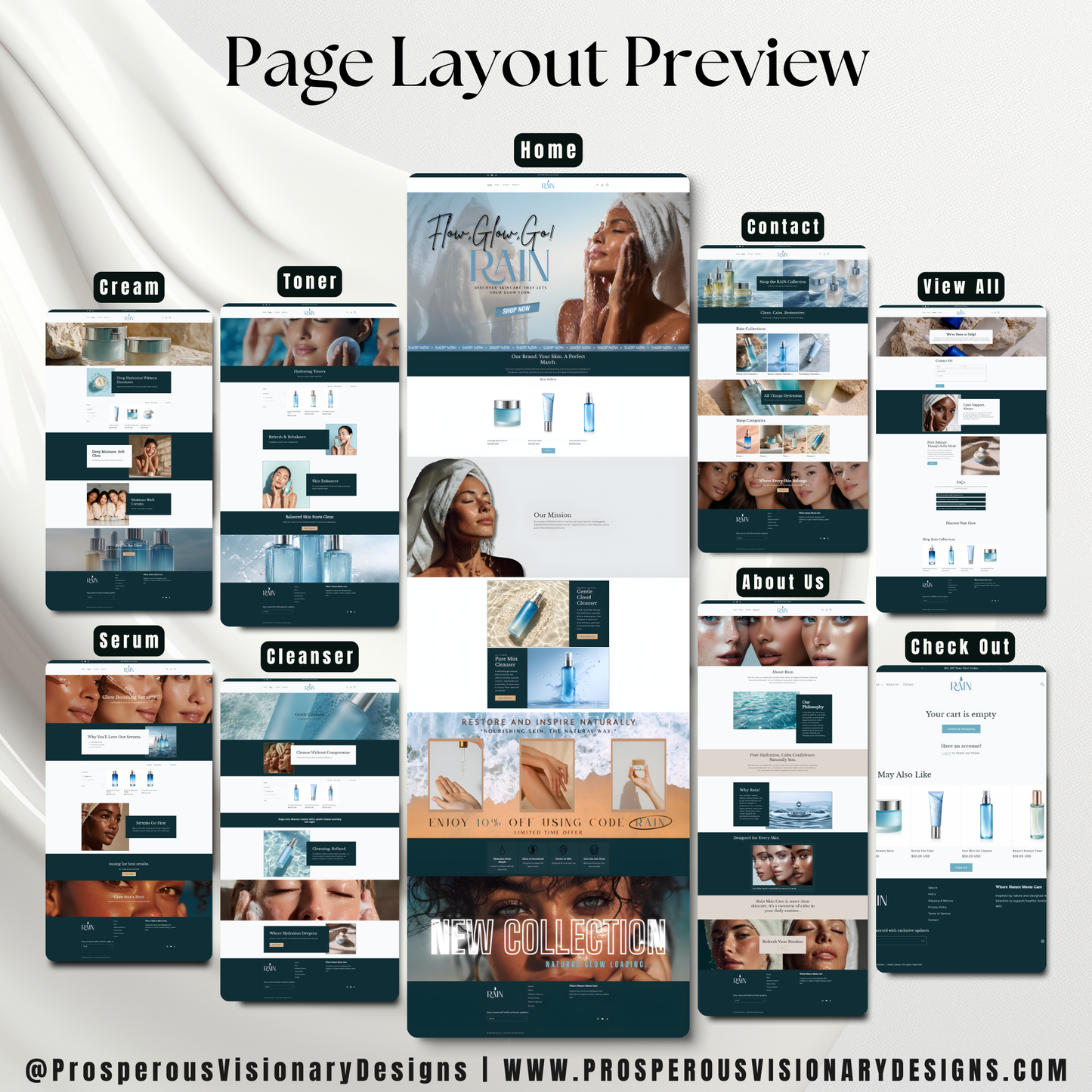 RAIN Skin Care – Luxury Shopify Website Template