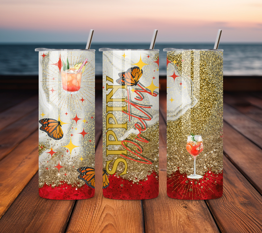 Sippin' Pretty - 20 oz Stainless Steel Tumbler