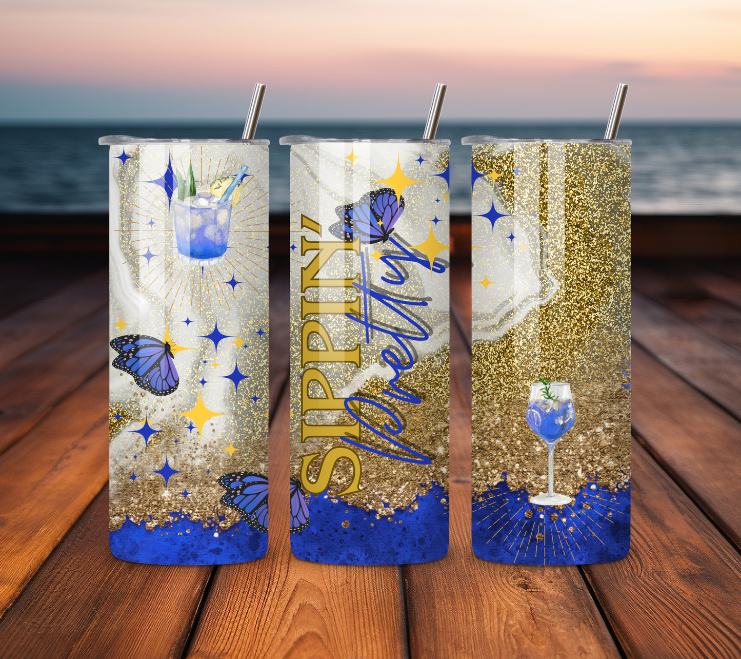 Sippin' Pretty - 20 oz Stainless Steel Tumbler