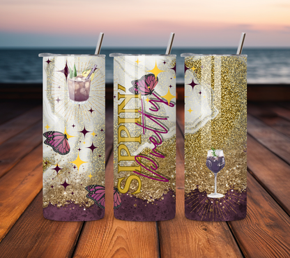 Sippin' Pretty - 20 oz Stainless Steel Tumbler