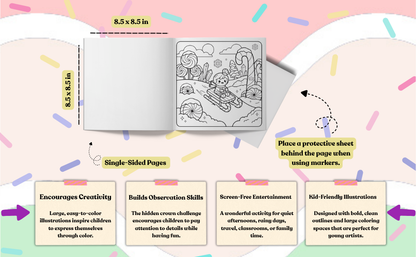 Sweet Adventures in Candy Kingdom | Hidden Crown Search Game | Kids Coloring Book