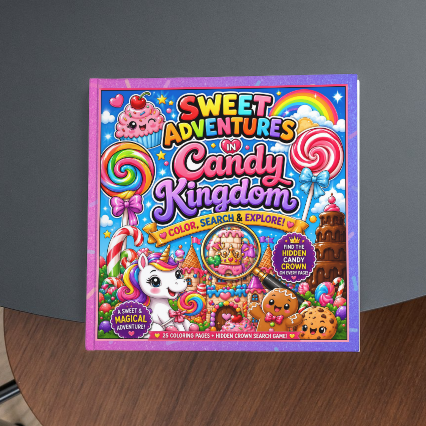 Sweet Adventures in Candy Kingdom | Hidden Crown Search Game | Kids Coloring Book