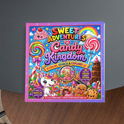Sweet Adventures in Candy Kingdom | Hidden Crown Search Game | Kids Coloring Book