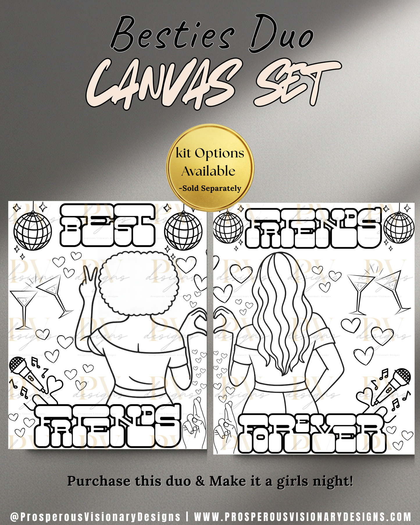 Besties Duo Canvas Set