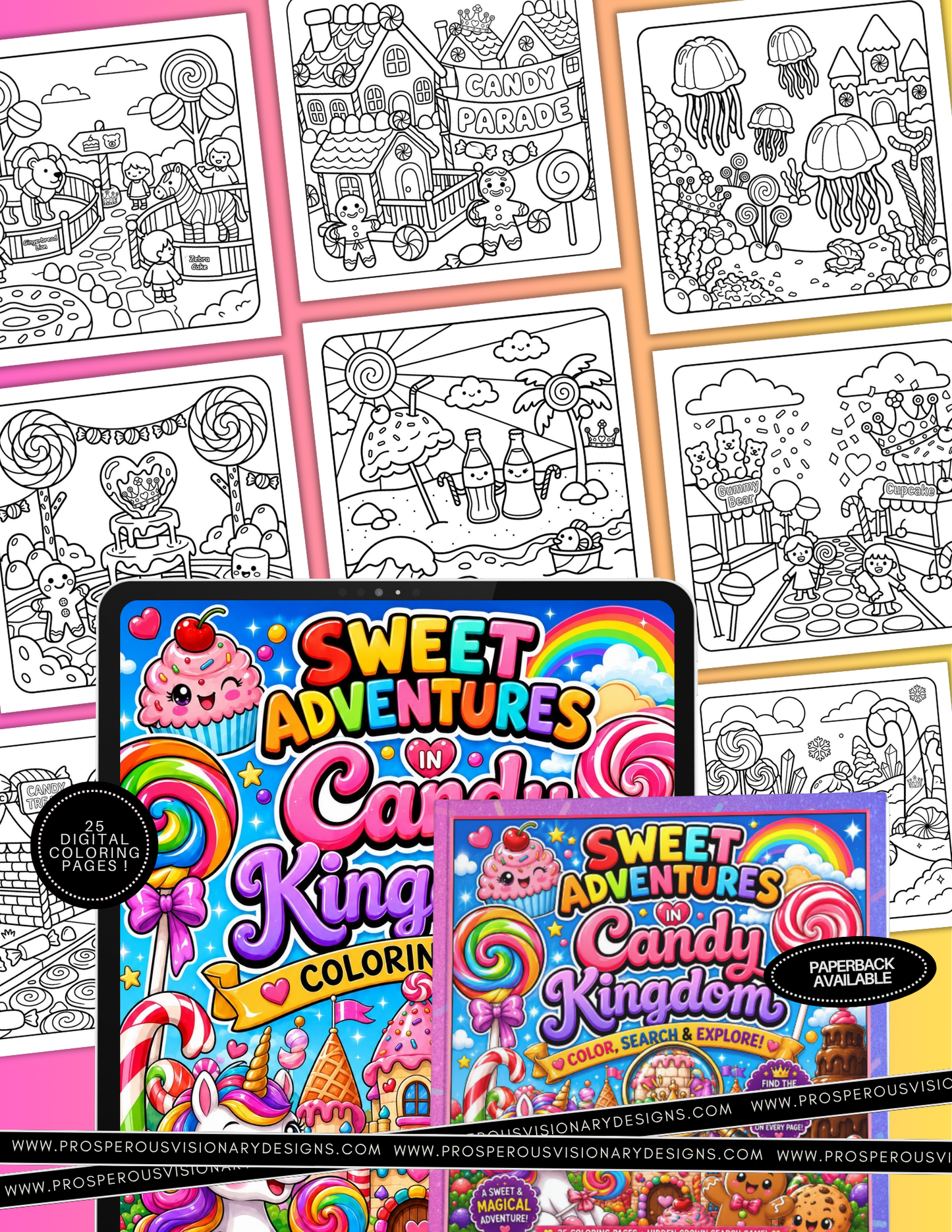 Sweet Adventures in Candy Kingdom | Hidden Crown Search Game | Kids Coloring Book