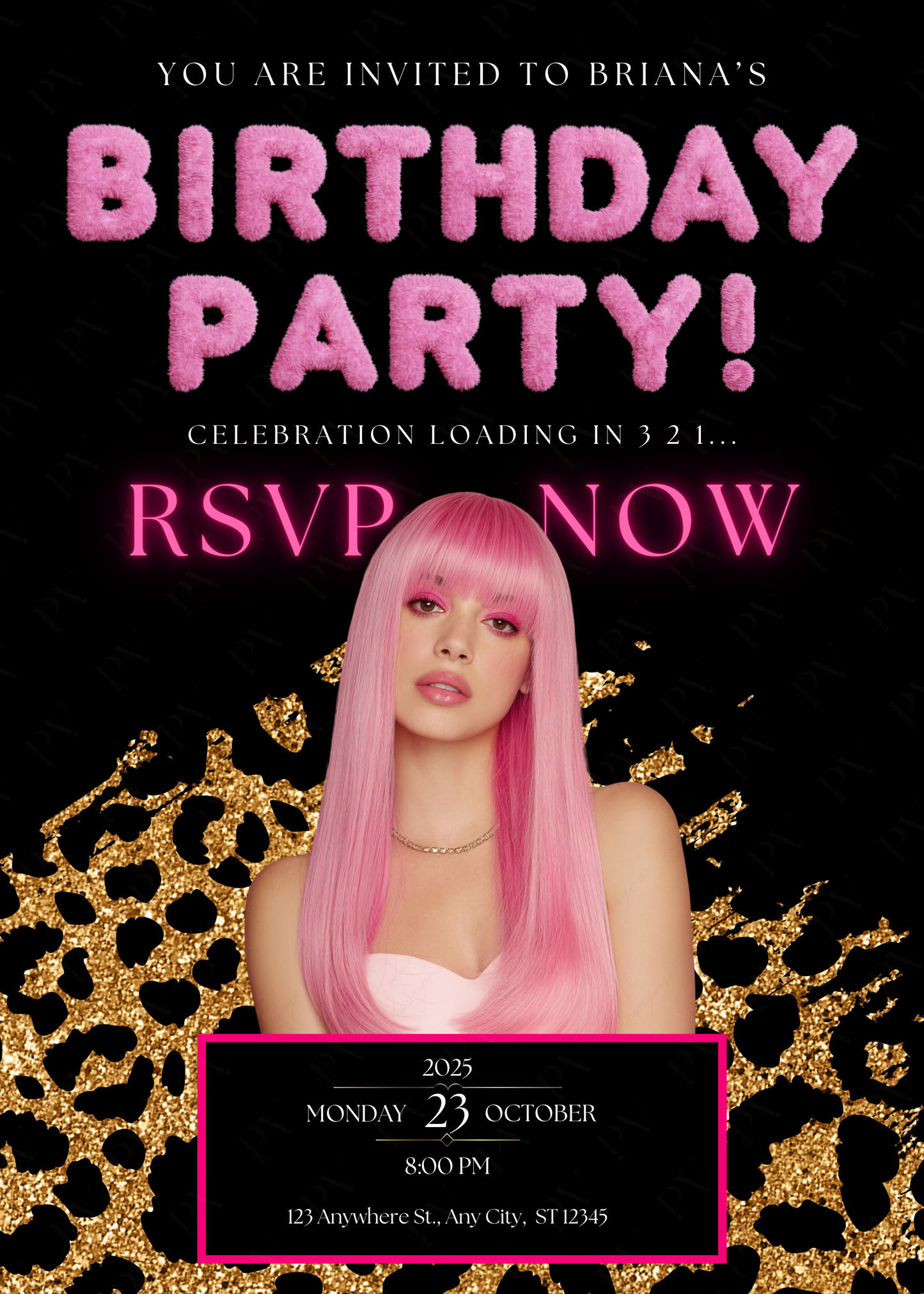 Glam Birthday Invitation Template | Edit in Canva