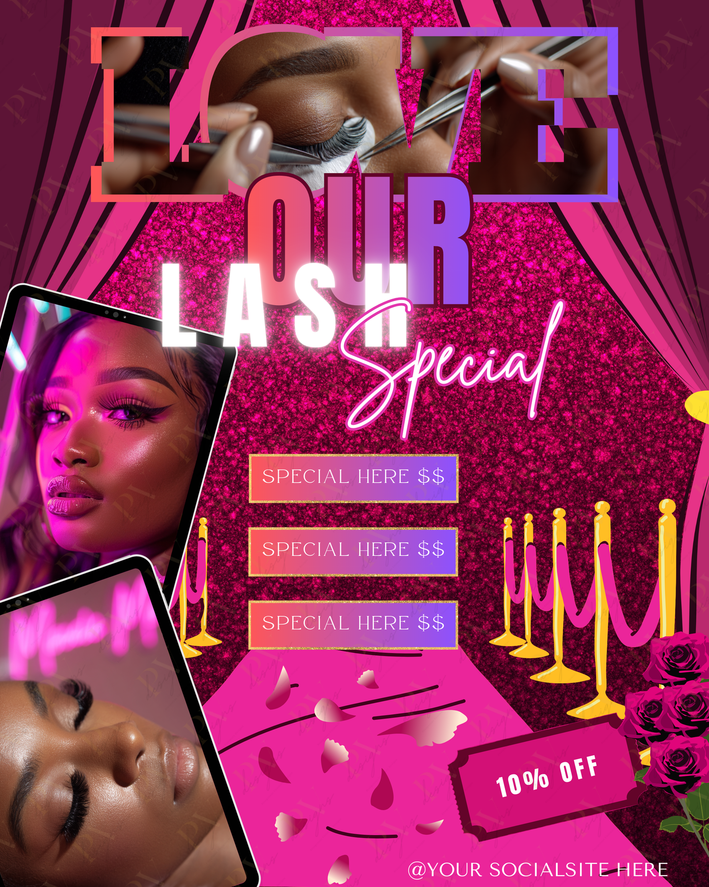 Luxury Lash Promo Instagram Template | Canva Editable