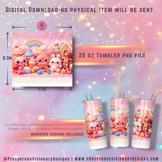 Sweet Treat Wonderland – 20oz Tumbler Wrap PNG