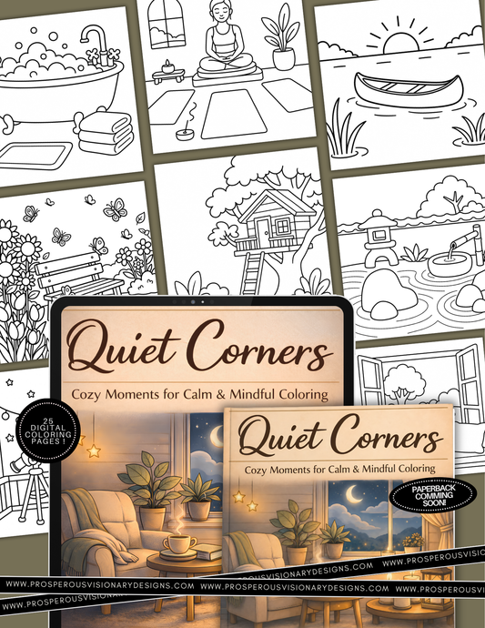 Quiet Corners: Cozy Mindful Spaces Coloring Book
