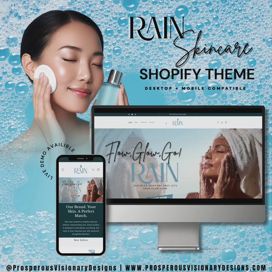 RAIN Skin Care – Luxury Shopify Website Template