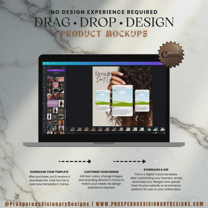Luxury Hair Product Mockups | 6 Editable Canva Templates for Beauty Brands