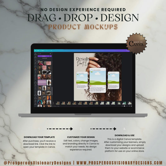Luxury Hair Product Mockups | 6 Editable Canva Templates for Beauty Brands
